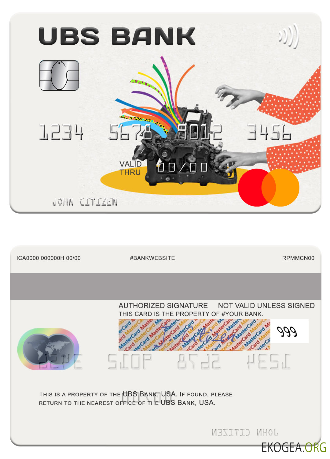 Mastercard de la banque UBS aux États Unis